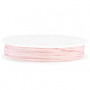 Coda di topo intrecciato 1mm rosa delicato metallico