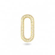 Distanziatore con zirconia ovale oro