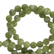 Perline in pietra naturale Serpentino 4mm verde olivastro 
