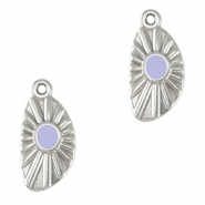 Ciondoli di metallo DQ irregolare argento antico-viola lavanda (privo di nichel)