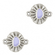 Ciondoli di metallo DQ distanziatore argento antico-viola lavanda (privo di nichel)