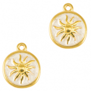 Ciondoli di metallo DQ sole oro-bianco madreperla (privo di nichel)