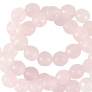 Perline in pietra naturale Quarzo latteo 4mm sfaccettate effetto rosa delicato