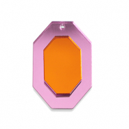 Ciondoli accattivanti ottagono rosa metallico-arancione
