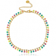 Cavigliere in acciaio inossidabile smalto oro-multicolore