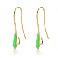 Componenti di metallo DQ orecchini / monachelle oro-verde neon (privo di nichel)