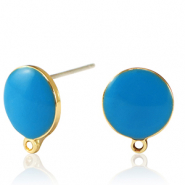 Componenti di metallo DQ orecchini oro-blu petrolio (privo di nichel)