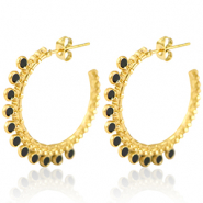 Orecchini in acciaio inossidabile a cercio 30mm oro-nero