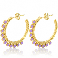 Orecchini in acciaio inossidabile a cercio 30mm oro-viola