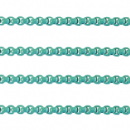 Catena a rol&ograve; 3mm verde smeraldo