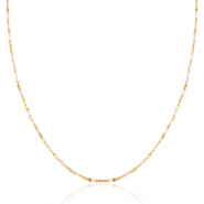 Collane in acciaio inossidabile rosa chiaro multicolore-oro