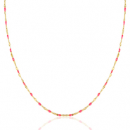 Collane in acciaio inossidabile rosa fucsia neon-oro