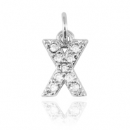 Metallo TQ in ottone ciondolo lettera X argento