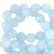 Perline in pietra naturale 8mm giada sfaccettata blu polvere