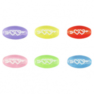 Perline alfabeto in acrilico cuoricini multicolore