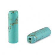 Perline in pietra naturale Howlite tubo turchese