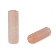 Perline in pietra naturale Quarzo tubo rosa pesca