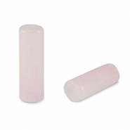 Perline in pietra naturale Quarzo Rosa tubo rosa chiaro