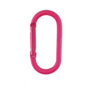 Componenti colorati anello bris&eacute; portachiavi ovale rosa neon