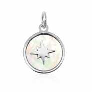 Ciondoli in acciaio inossidabile conchiglia 10mm argento-bianco (colore naturale)