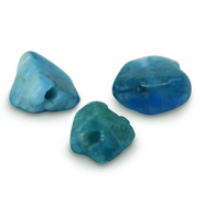 Perline in pietra naturale Fluoroapatite blu petrolio