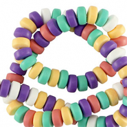 Perline di polimero rondella 7mm multicolore vintage