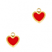 Ciondoli in acciaio inossidabile cuore oro-rosso bianco