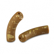 Perline in acrilico tubo opaca marrone-oro