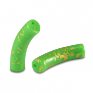 Perline in acrilico tubo lucida verde chiaro-oro