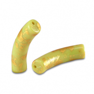 Perline in acrilico tubo lucida verde lime-oro