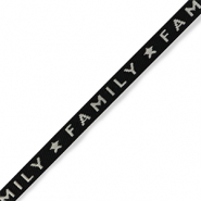 Nastro con testo "family" nero-grigio