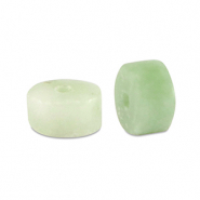 Perline di pietra naturale Serpentine e Marmo a dischetto 4x2mm verde ghiacciaio