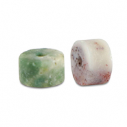 Perline di pietra naturale Quarzo a dischetto 4x2mm multicolore verde