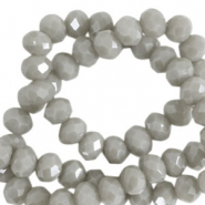 Perline sfaccettate 3x2mm rondella grigio nuvoloso-effetto perlato