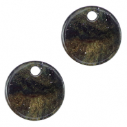 Pendenti in resina glitterato 12mm multicolore galassia