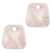 Pendenti in resina trapezio glitterato rosa ortensia