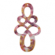 Pendenti in resina barocco rosa-viola oro