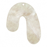 Pendenti in resina organico glitterato bianco cashmere