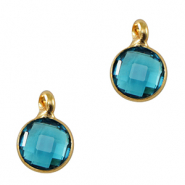 Pendenti di vetro Crystal Glass 7mm blu-oro