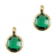 Pendenti di vetro Crystal Glass7mm verde-oro