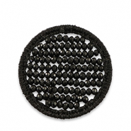 Pendente all'uncinetto con perline sfaccettate 35mm nero