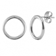 Componenti in acciaio inossidabile orecchini 14mm argento