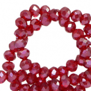 Perline sfaccettate 6x4mm rondella torta all'uvetta rossa-effeto ambra