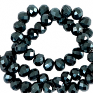 Perline sfaccettate 4x3mm rondella verde bosco-effetto perlato