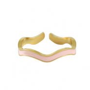 Anelli in acciaio inossidabile oro-rosa chiaro