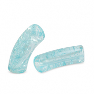 Perline in acrilico tubo con venature blu turchese