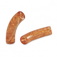 Perline in acrilico tubo con venature marrone rame