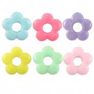 Perline con look acrilico fiore multicolore pastello