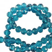 Perline sfaccettate 4x3mm rondella blu otanio