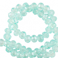 Perline sfaccettate 4x3mm rondella blu turchese chiaro